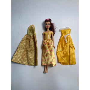 Belle Doll Mattel Disney Princess Beauty and the Beast Yellow Gold Dresses